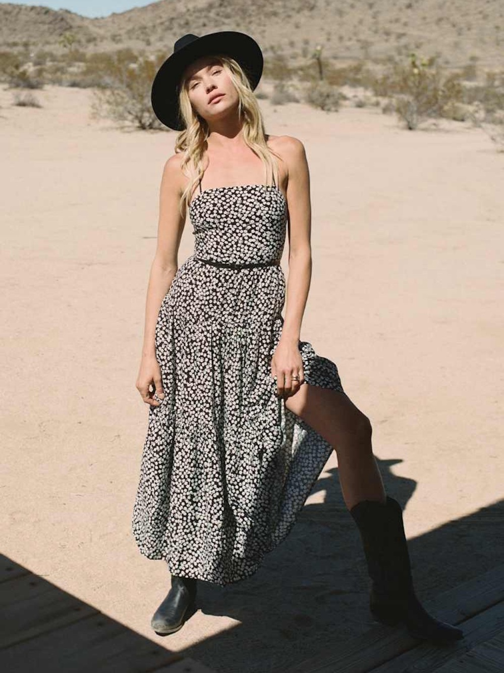 Lulu's Black and White Floral Maxi Dress